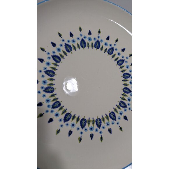 Marcrest Stetson Swiss Alpine Chalet Platter Blue Floral Leaf Design Ovenproof - Picture 8 of 10